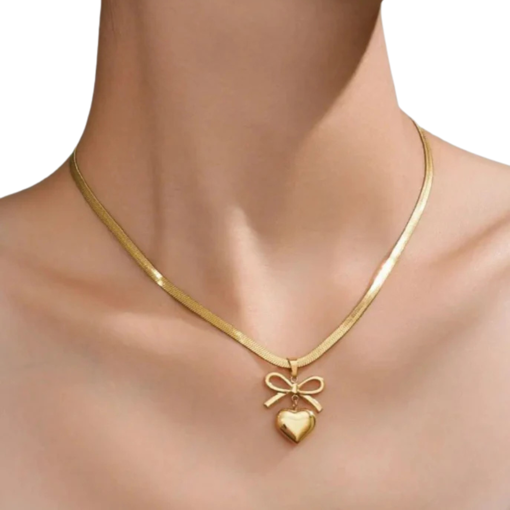 Bow Heart Necklace......Descent Wear