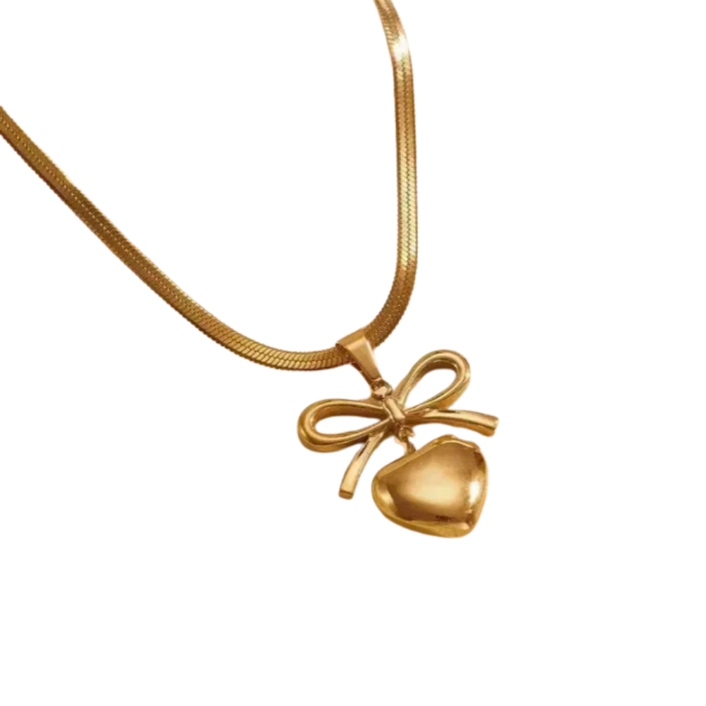 Bow Heart Necklace......Descent Wear