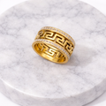Golden Greek Key Ring