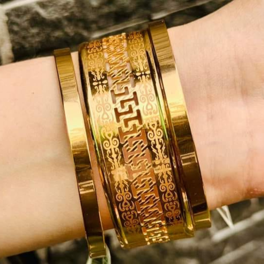 Gold plated Stainless steel designed bangles