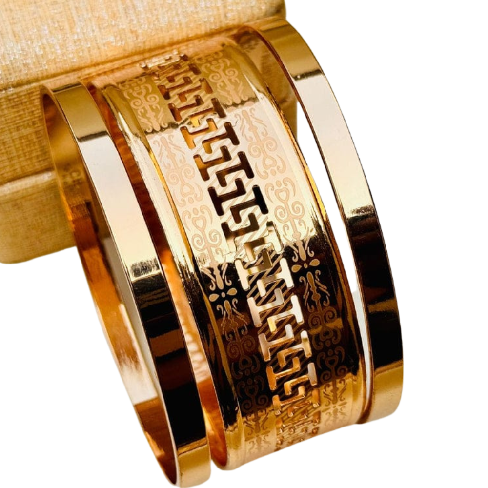Gold plated Stainless steel designed bangles